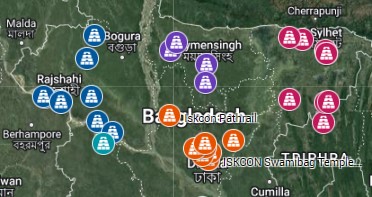 iskcon map of Bangladesh